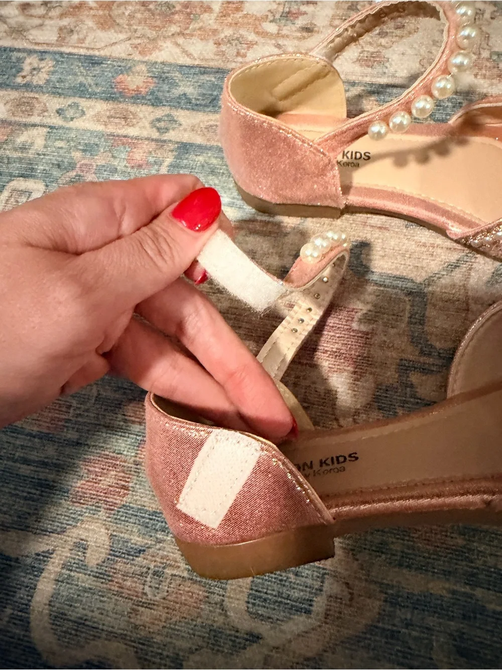 Girls Pearl Bow Dress Shoes - Pink